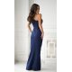 Rochie de nunta lunga bleumarin navy cu paiete pe bust Extravaganza 3 - jojofashion.ro