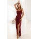 Rochie eleganta lunga burgundy mulata petrecuta Astrid 2 - jojofashion.ro