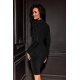 Rochie scurta neagra mulata cu maneca lunga si strassuri EvianR 3 - jojofashion.ro