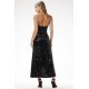 Rochie neagra din paiete tip furou lunga mulata Christa 4 - jojofashion.ro