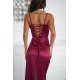 Rochie eleganta lunga din satin burgundy mulata Maya 3 - jojofashion.ro