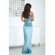 Rochie eleganta lunga din satin menta mulata Maya 3 - jojofashion.ro