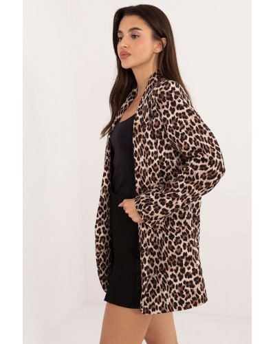 Sacou dama animal print leopard, maro, Haya1 Bluze dama, Sacou dama animal print leopard, maro, Haya1 - jojofashion.ro