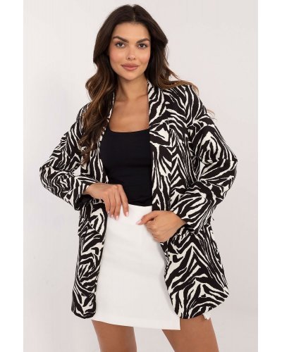 Sacou dama animal print zebra, negru alb, Haya Bluze dama, Sacou dama animal print zebra, negru alb, Haya - jojofashion.ro