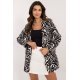 Sacou dama animal print zebra, negru alb, Haya Sacou dama animal print zebra, negru alb, Haya 2 - jojofashion.ro