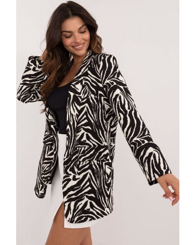 Sacou dama animal print zebra, negru alb, Haya Bluze dama, Sacou dama animal print zebra, negru alb, Haya - jojofashion.ro