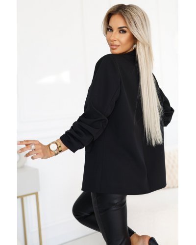 Sacou dama elegant clasic negru Nibaal Bluze dama, Sacou dama elegant clasic negru Nibaal - jojofashion.ro