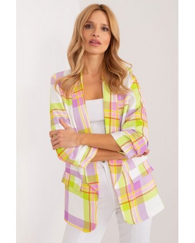 Sacou dama galben, in carouri, casual, Ezera1 Bluze dama, Sacou dama galben, in carouri, casual, Ezera1 - jojofashion.ro