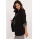 Sacou dama negru, elegant, cu manseta zebra print, Ikram1 Sacou dama negru, elegant, cu manseta zebra print, Ikram1 3 - jojofashion.ro