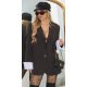 Sacou dama oversize negru cu dungi albe Madeira Sacou dama oversize negru cu dungi albe Madeira 2 - jojofashion.ro