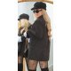 Sacou dama oversize negru cu dungi albe Madeira Sacou dama oversize negru cu dungi albe Madeira 3 - jojofashion.ro