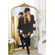Sacou dama oversize negru cu dungi albe Madeira Sacou dama oversize negru cu dungi albe Madeira 4 - jojofashion.ro