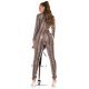 Salopeta snake print maro WetLook Ornella 6 - jojofashion.ro