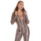 Salopeta snake print maro WetLook Ornella 5 - jojofashion.ro