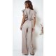 Salopeta dama evazata, eleganta, bej, cu volane pe bust, Teresa Salopeta dama evazata, eleganta, bej, cu volane pe bust, Teresa 3 - jojofashion.ro