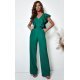 Salopeta dama evazata, eleganta, verde, cu volane pe bust, Teresa 2 - jojofashion.ro