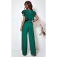 Salopeta dama evazata, eleganta, verde, cu volane pe bust, Teresa 3 - jojofashion.ro