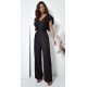 Salopeta evazata, eleganta, neagra, cu volane pe bust, Teresa Salopeta evazata, eleganta, neagra, cu volane pe bust, Teresa 2 - jojofashion.ro