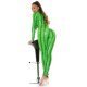 Salopeta snake print verde neon WetLook Ornella 4 - jojofashion.ro