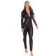 Salopeta dama WetLook neagra Ornella 3 - jojofashion.ro