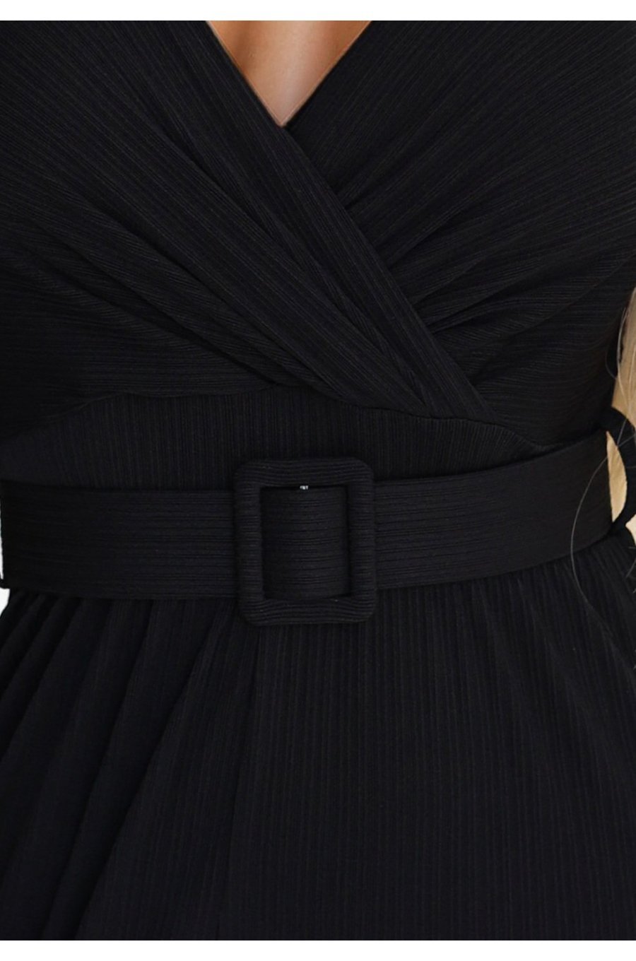 Salopeta eleganta neagra evazata petrecuta Delyah 4 - jojofashion.ro