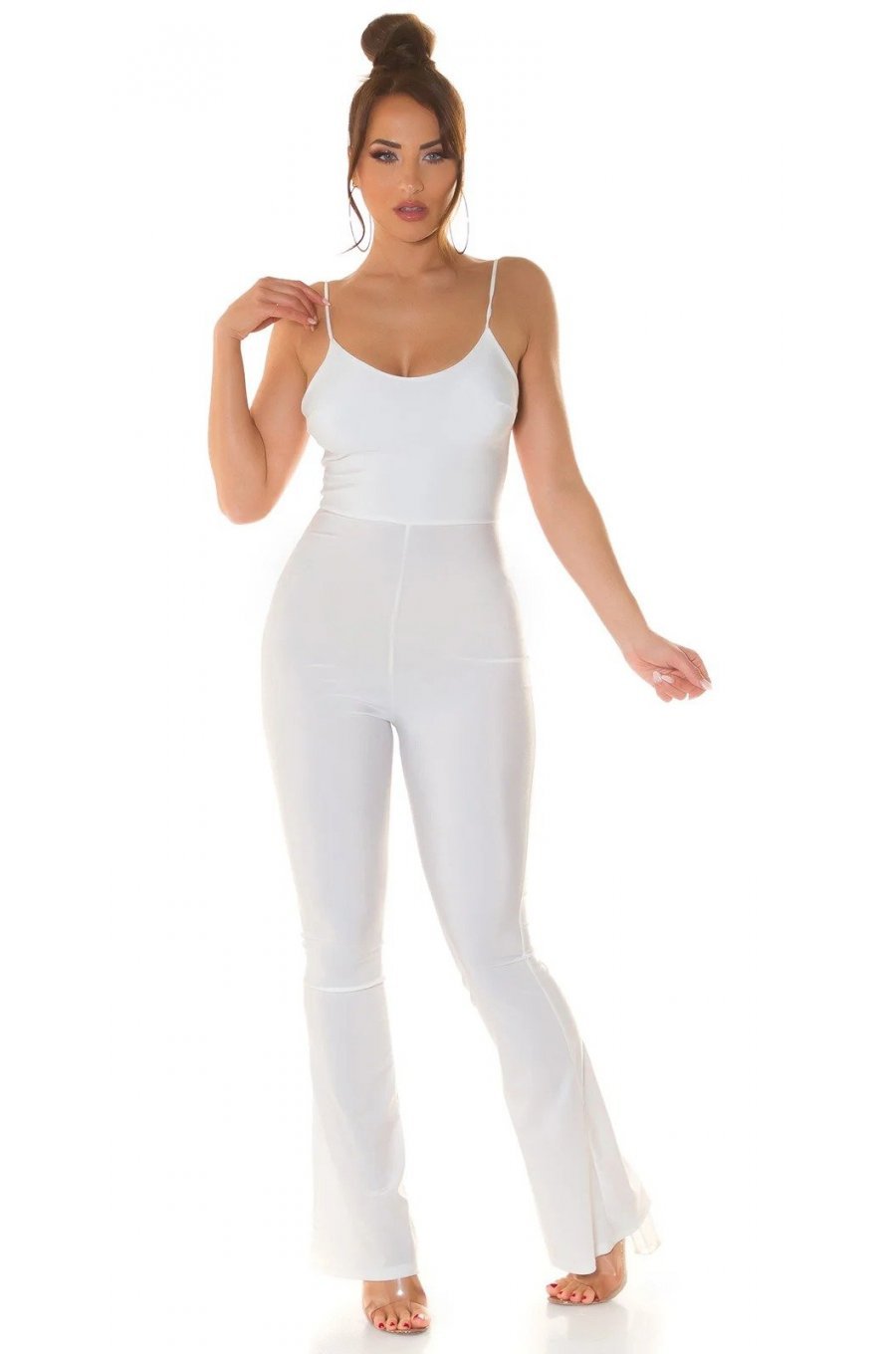 Salopeta dama alba, mulata, cu spatele gol, Joliena Salopeta dama alba, mulata, cu spatele gol, Joliena 3 - jojofashion.ro