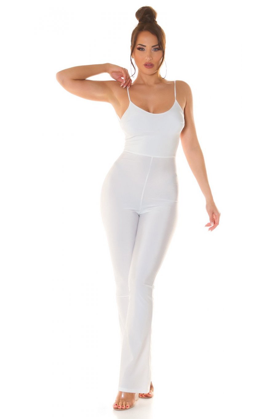 Salopeta dama alba, mulata, cu spatele gol, Joliena Salopeta dama alba, mulata, cu spatele gol, Joliena 5 - jojofashion.ro