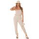Salopeta bej, cu umerii goi, bandeau, Lorette Salopeta bej, cu umerii goi, bandeau, Lorette 4 - jojofashion.ro