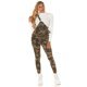 Salopeta dama camuflaj kaki, din bumbac, cu bretele, Eida Salopeta dama camuflaj kaki, din bumbac, cu bretele, Eida 5 - jojofashion.ro