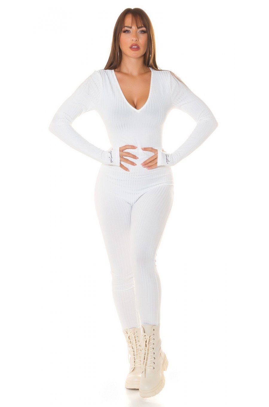 Salopeta casual, alba, mulata, cu maneca lunga, Atanasia Salopeta casual, alba, mulata, cu maneca lunga, Atanasia 5 - jojofashion.ro