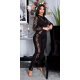 Salopeta dama catsuit mulata, neagra, dantela, cu maneca lunga, Kourtney 2 - jojofashion.ro