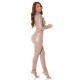Salopeta catsuit cappuccino piele eco Marlene 4 - jojofashion.ro