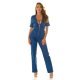 Salopeta de blugi, din denim, bleu, cu fermoar si buzunare, Esmee Salopeta de blugi, din denim, bleu, cu fermoar si buzunare, Esmee 5 - jojofashion.ro