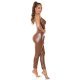 Salopeta de club, maro, din piele eco, mulata, Viky 5 - jojofashion.ro