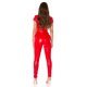 Salopeta din piele eco rosie Asi 3 - jojofashion.ro