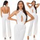 Salopeta dama eleganta, alba, evazata, cu spatele gol, Laura 6 - jojofashion.ro
