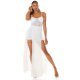 Salopeta dama eleganta alba scurta dantela cu trena Rue Salopeta dama eleganta alba scurta dantela cu trena Rue 2 - jojofashion.ro