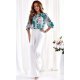 Salopeta eleganta evazata, alba, cu flori turcoaz pe bust, Latoya Salopeta eleganta evazata, alba, cu flori turcoaz pe bust, Latoya 2 - jojofashion.ro