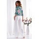 Salopeta eleganta evazata, alba, cu flori turcoaz pe bust, Latoya Salopeta eleganta evazata, alba, cu flori turcoaz pe bust, Latoya 3 - jojofashion.ro
