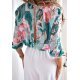 Salopeta eleganta evazata, alba, cu flori turcoaz pe bust, Latoya Salopeta eleganta evazata, alba, cu flori turcoaz pe bust, Latoya 4 - jojofashion.ro