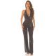 Salopeta eleganta evazata, neagra cu glitter argintiu, Judy Salopeta eleganta evazata, neagra cu glitter argintiu, Judy 5 - jojofashion.ro