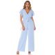 Salopeta dama eleganta evazata, baby blue, petrecuta, Julye 4 - jojofashion.ro