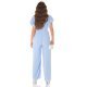 Salopeta dama eleganta evazata, baby blue, petrecuta, Julye 6 - jojofashion.ro
