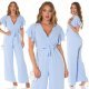 Salopeta dama eleganta evazata, baby blue, petrecuta, Julye 7 - jojofashion.ro