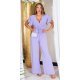 Salopeta dama eleganta evazata, lila, petrecuta, Julye Salopeta dama eleganta evazata, lila, petrecuta, Julye 2 - jojofashion.ro