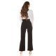 Salopeta eleganta evazata, neagra cu bustul alb, decolteu in V, cu maneca lunga, Aleksandrina 6 - jojofashion.ro