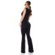 Salopeta dama eleganta evazata neagra Phoebe 3 - jojofashion.ro