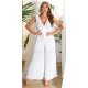 Salopeta dama eleganta evazata, plisata, alba, petrecuta, Shanya Salopeta dama eleganta evazata, plisata, alba, petrecuta, Shanya 2 - jojofashion.ro