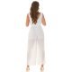 Salopeta dama eleganta evazata, plisata, alba, petrecuta, Shanya Salopeta dama eleganta evazata, plisata, alba, petrecuta, Shanya 6 - jojofashion.ro