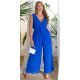 Salopeta dama eleganta evazata, plisata, albastra, petrecuta, Shanya Salopeta dama eleganta evazata, plisata, albastra, petrecuta, Shanya 2 - jojofashion.ro